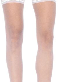 Sheer Thigh Highs (Color: White, size: One size)