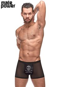Private Screening Skull Pouch Short Black (Color: black, size: large)