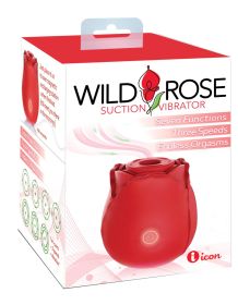 Wild Rose Suction Vibrator (Color: Red, size: Red)